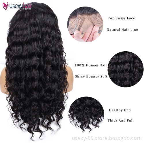 100% Unprocessed Loose Wave Raw Indian Cuticle Aligned Virgin Lace Front Human Hair Wigs
